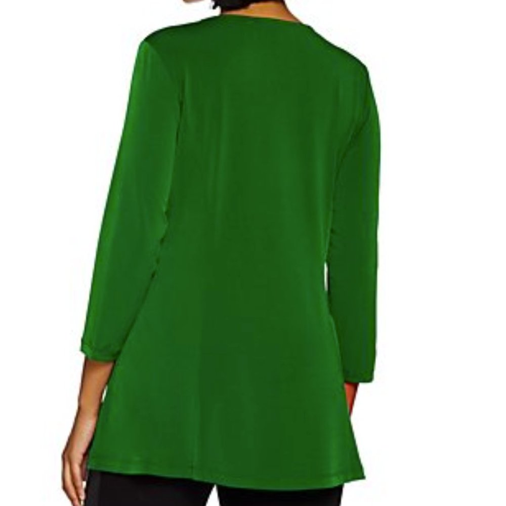 Susan Graver Liquid Knit Fit and Flare Top with Zipper  9350 - Picture 2 of 3